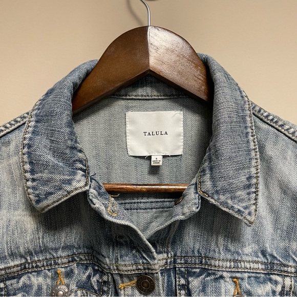 Aritzia Talula Classic Denim Blue Jean Jacket Women’s Small - Picture 3 of 13